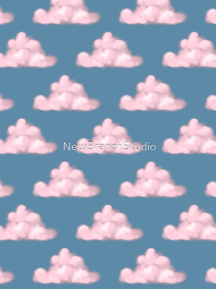 Cotton candy pink clouds pattern by NewBranchStudio