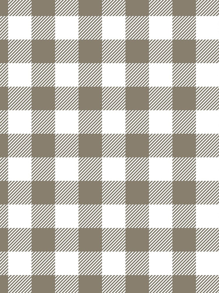 Stone and White Gingham Print All Over by Feeling Artsy