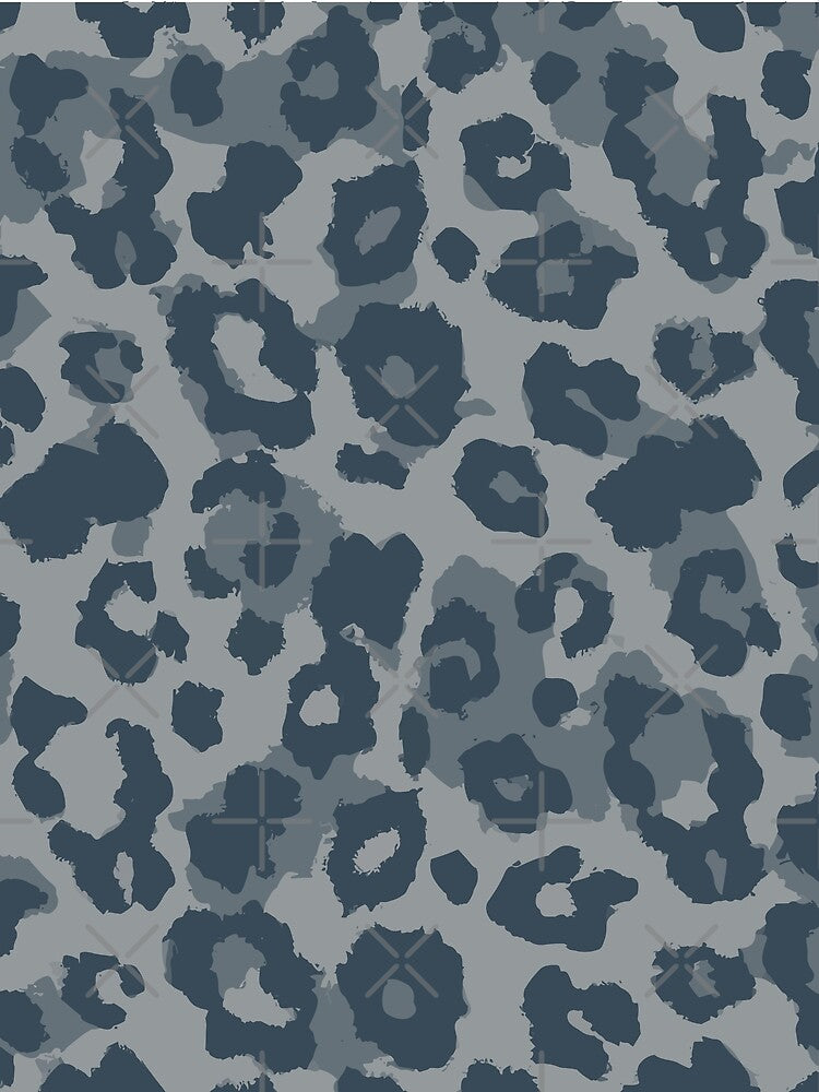 Grunge Leopard Pattern in Charcoal Blue / Grey by SamJanner