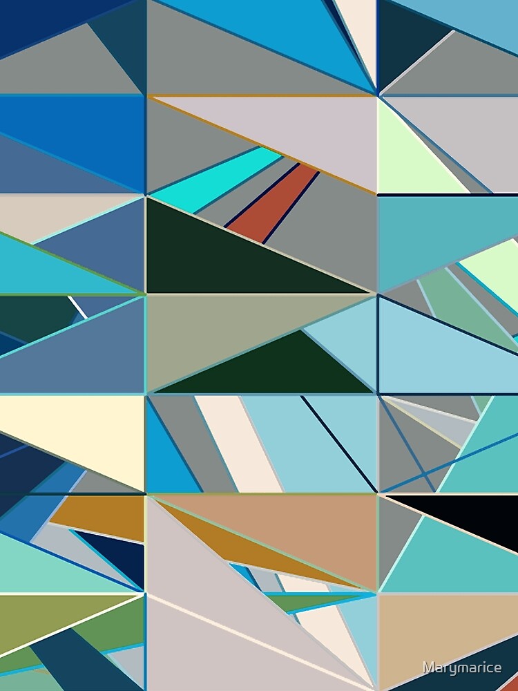 Mid-Century Modern Abstract, Turquoise and Neutrals by Marymarice