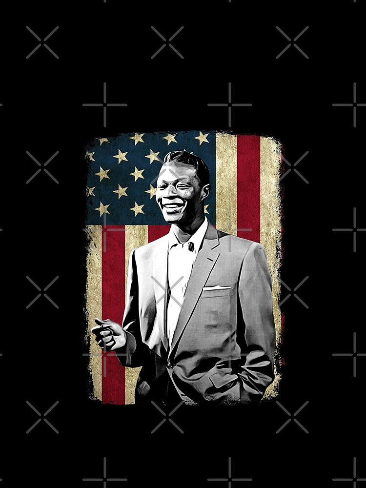Vintage American Flag Nat King Cole Legend by naudzwijsen