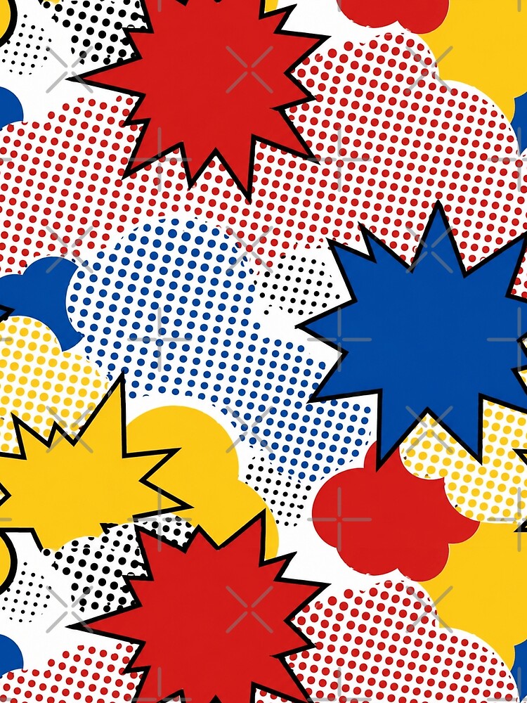 Pop Art Comic Dots Retro Seamless Pattern Print by Inkworksbyshery