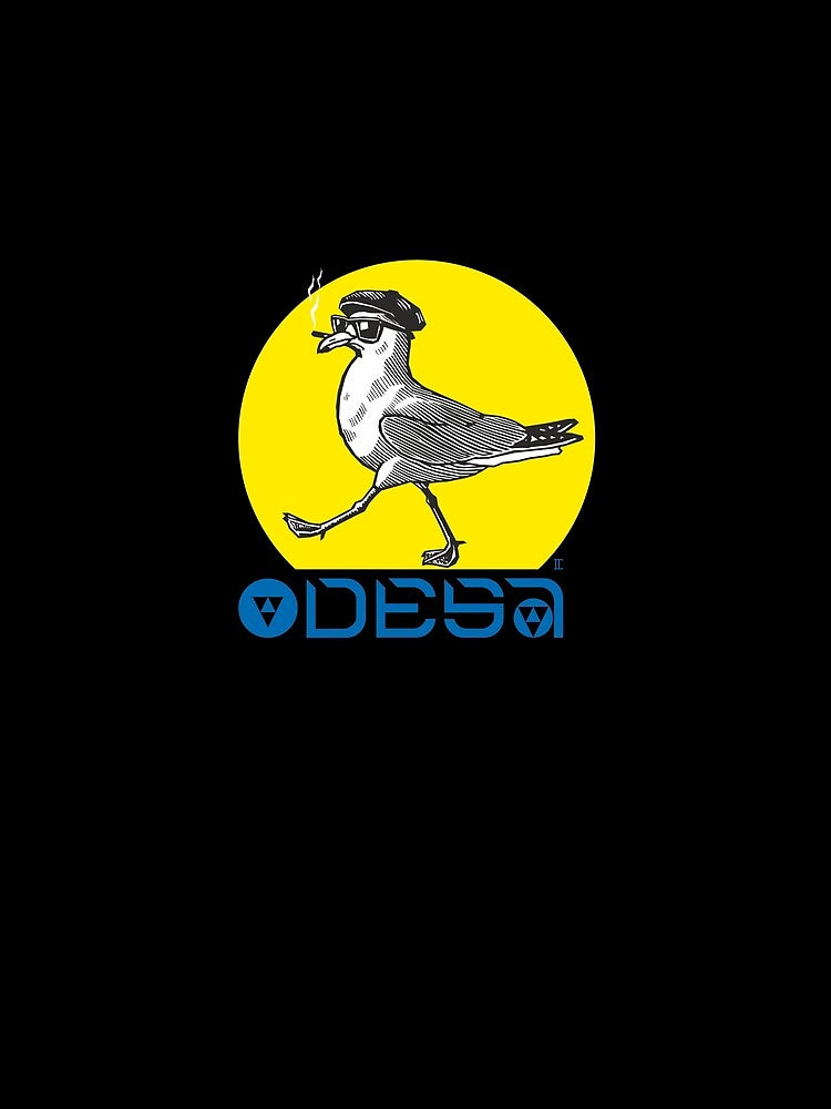 Odesa is a city with charisma that stands and does not fall. (dark background) by sarabeevart