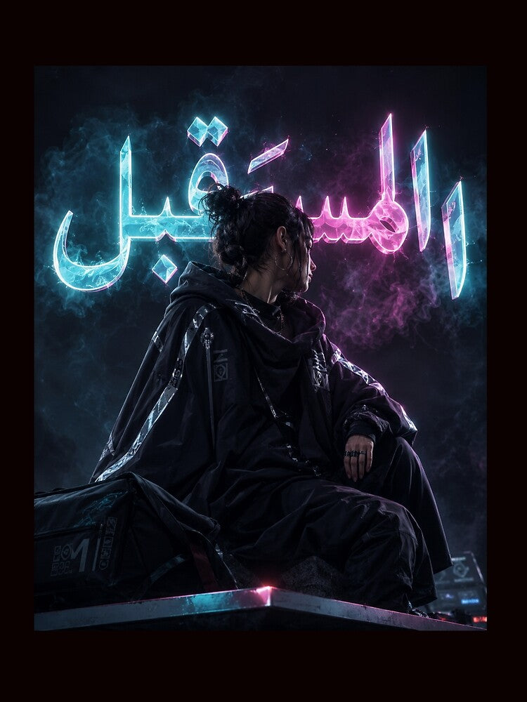Cyberpunk Digital Hustler - Futuristic Streetwear Art by ikonicgallery