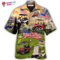 Golf Independence Day Club Car Hawaiian Shirt - Trendy Aloha
