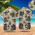 Vintage Pirate Skull Hawaiian Shirt for Men Women - Treasure Map Button Down Short Sleeve Summer Shirt