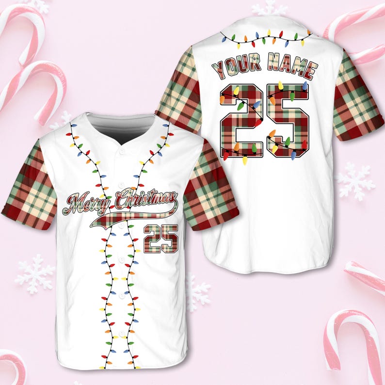 Christmas Jersey Personalized Jersey Merry Christmas Shirt Baseball Christmas Family Xmas Shirt Custom Baseball Shirt Holiday Jersey
