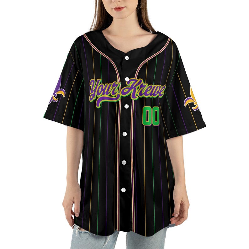 Custom Festival Baseball Jersey Personalized Your Krewe, Name & Number Holiday Team Jersey, Family Matching Men Women Youth Kids