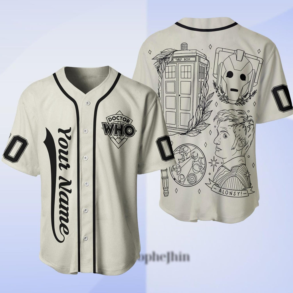 Personalized Doctor Who Movie Baseball Jersey, Doctor Who Lost in Time and Space Jersey Shirt, Movie Series Shirt, Police Box Shirt