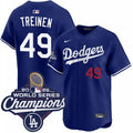 los angeles dodgers #49 blake treinen alternate royal limited 2025 world series champions jersey
