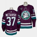 mighty ducks #37 mason mctavish 2023-24 30th anniversary alternate authentic purple jersey men's