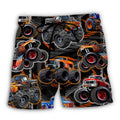Monster Truck Racing Art Trendy Aloha Hawaiian Beach Shorts