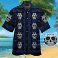 New York Giantsskull Short Sleeve Button Up Tropical Hawaiian Shirt VER02