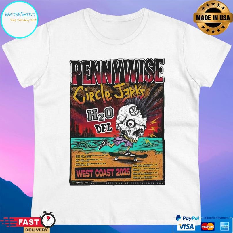 The 2026 West Coast Tour Of Legendary Punk Rock Band Pennywise Shirt