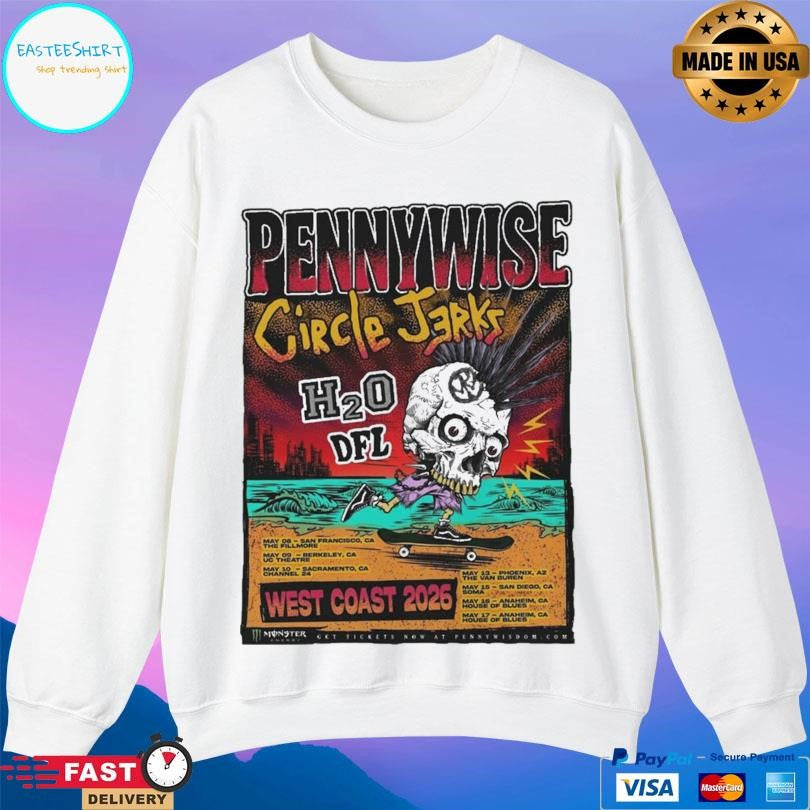 The 2026 West Coast Tour Of Legendary Punk Rock Band Pennywise Shirt