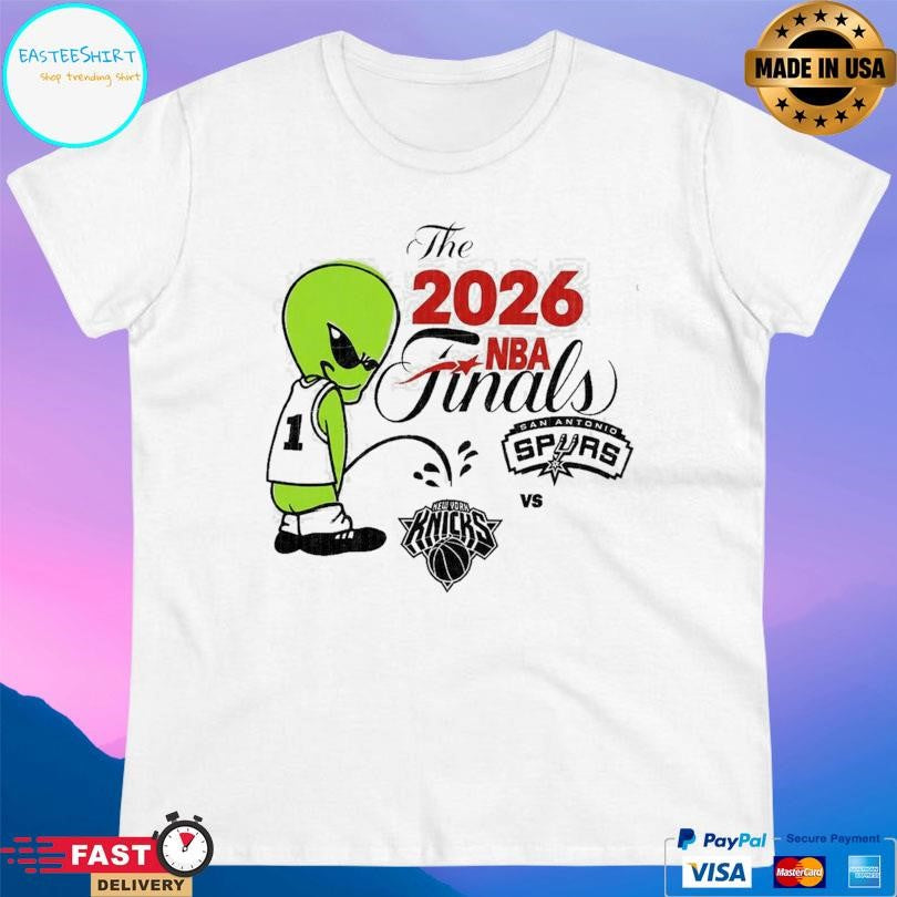 2026 Nba Finals Spurs Wemby Alien Pee On Knicks Shirt