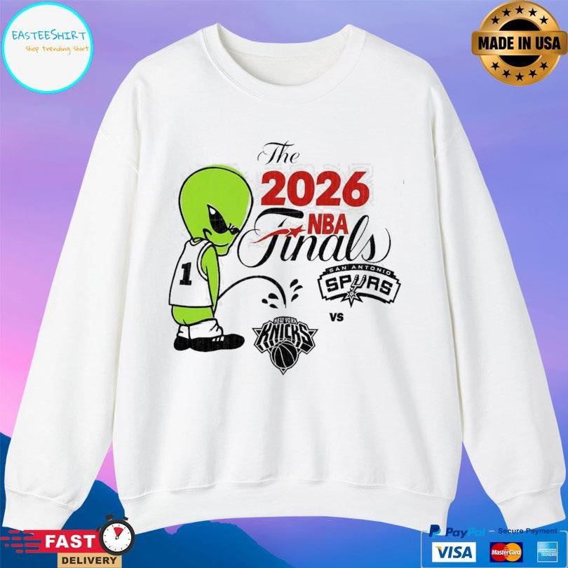 2026 Nba Finals Spurs Wemby Alien Pee On Knicks Shirt