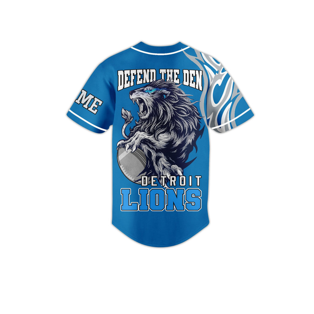 Personalized Blue Shirt Detroit Lions Sport Baseball Jersey