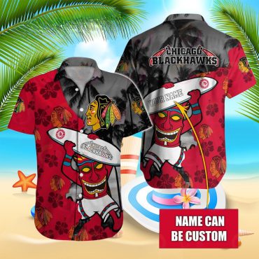 Personalized Chicago Blackhawks Surfing Spirit Hawaiian Shirt