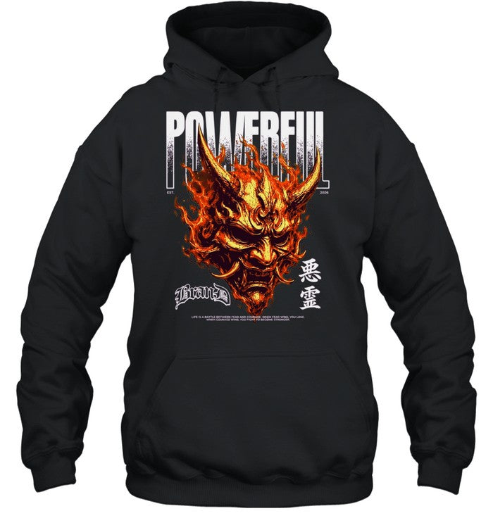 Powerful Bran-D Oni Mask Fire Life Is a Battle Between Fear and Courage Shirt