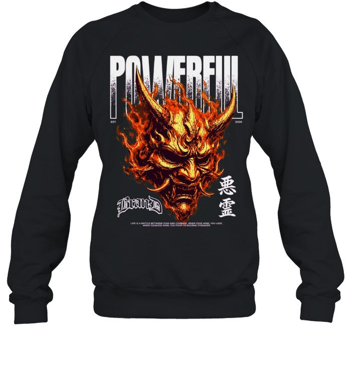 Powerful Bran-D Oni Mask Fire Life Is a Battle Between Fear and Courage Shirt
