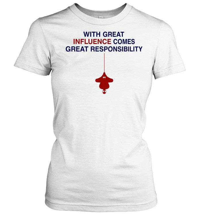 Spider-man with great influence comes great responsibility Shirt