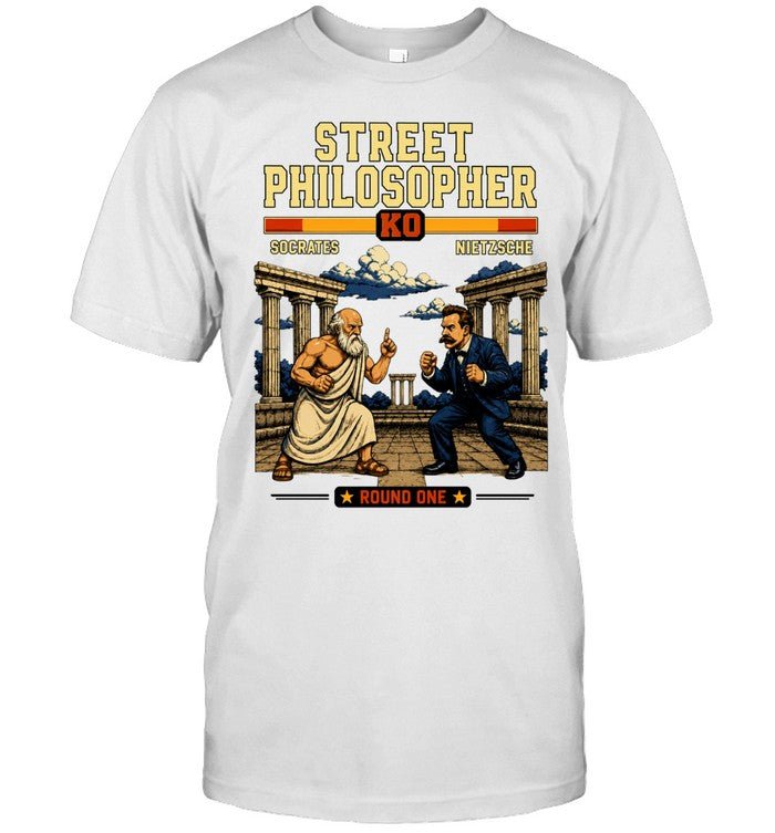 Street Philosopher Socrates vs Nietzsche Round One Shirt