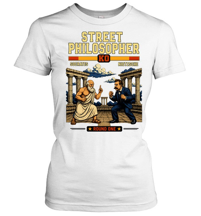 Street Philosopher Socrates vs Nietzsche Round One Shirt