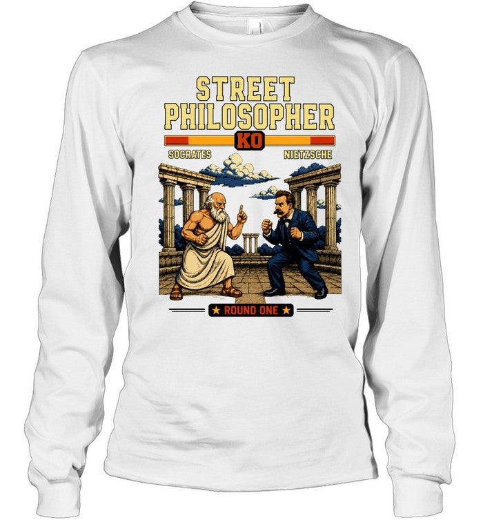 Street Philosopher Socrates vs Nietzsche Round One Shirt