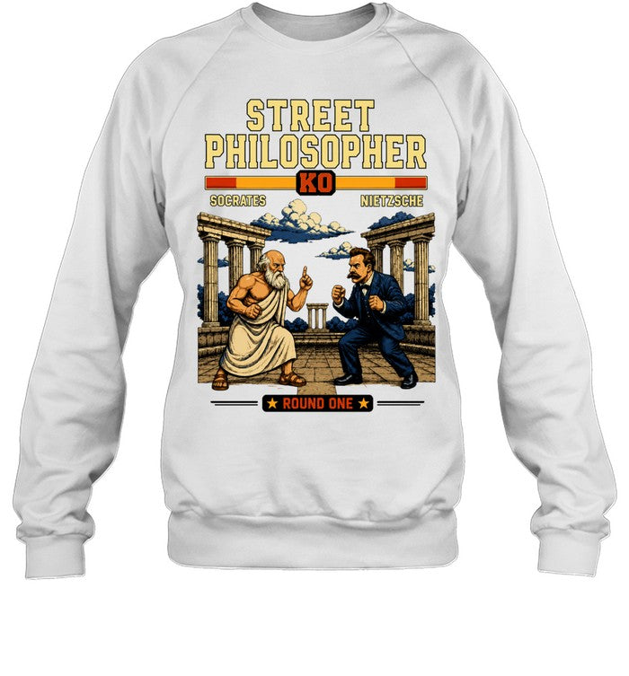 Street Philosopher Socrates vs Nietzsche Round One Shirt