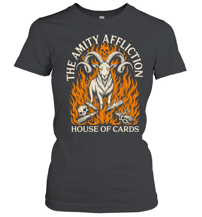 The Amity Affliction House of Cards Goat Flaming Skull Shirt