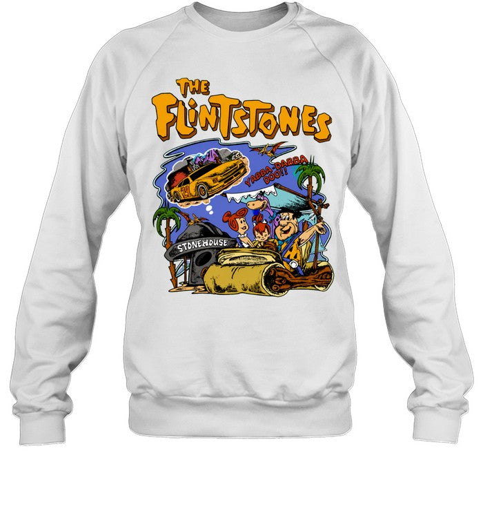 The Flintstones Cartoon Characters Driving Car Yabba Dabba Doo Stonehouse Shirt