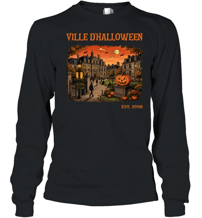 Ville D’Halloween Vintage Haunted Town Pumpkin Shirt