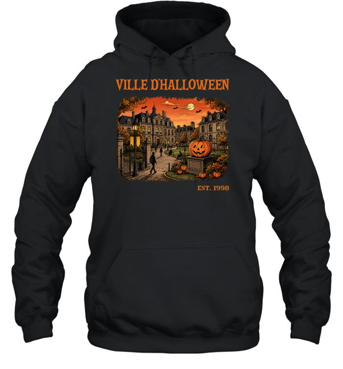 Ville D’Halloween Vintage Haunted Town Pumpkin Shirt