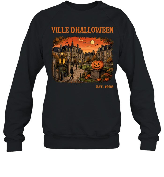 Ville D’Halloween Vintage Haunted Town Pumpkin Shirt