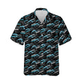 Racing Car Hawaiian Shirt Sport Cars Street Racing Pattern Black Blue Hawaii Aloha Shirt