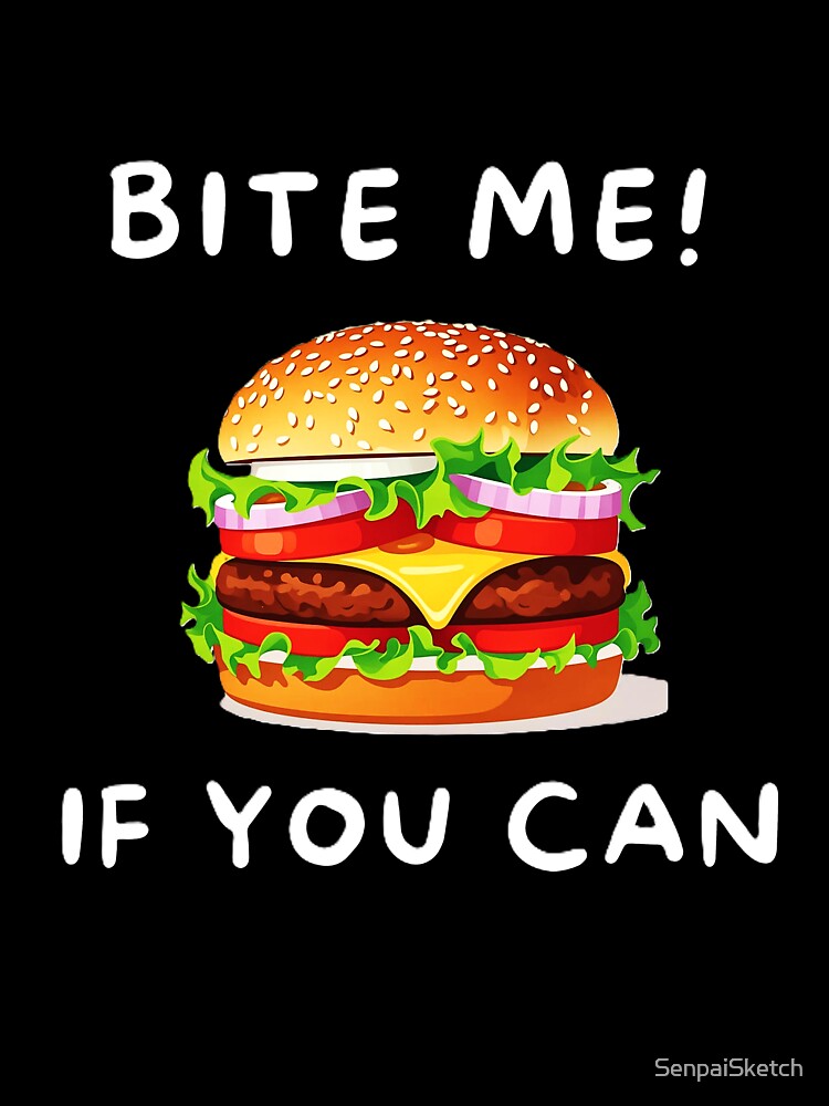 Fun Burger T-Shirt – Cute Food Design with Playful Text by SenpaiSketch