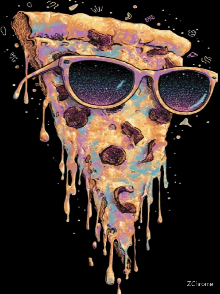 Cool Drippy Pizza Slice – Neon Sunglasses Pop Art by ZChrome