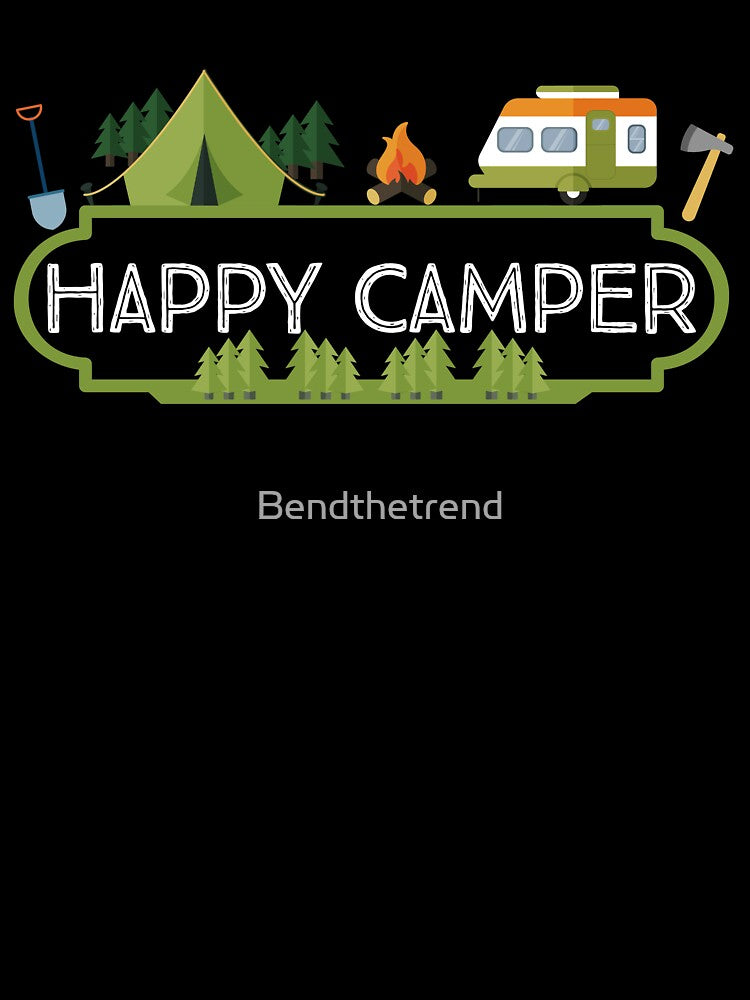 Happy Camper Camping Vintage Hobby Novelty T-Shirt by Bendthetrend
