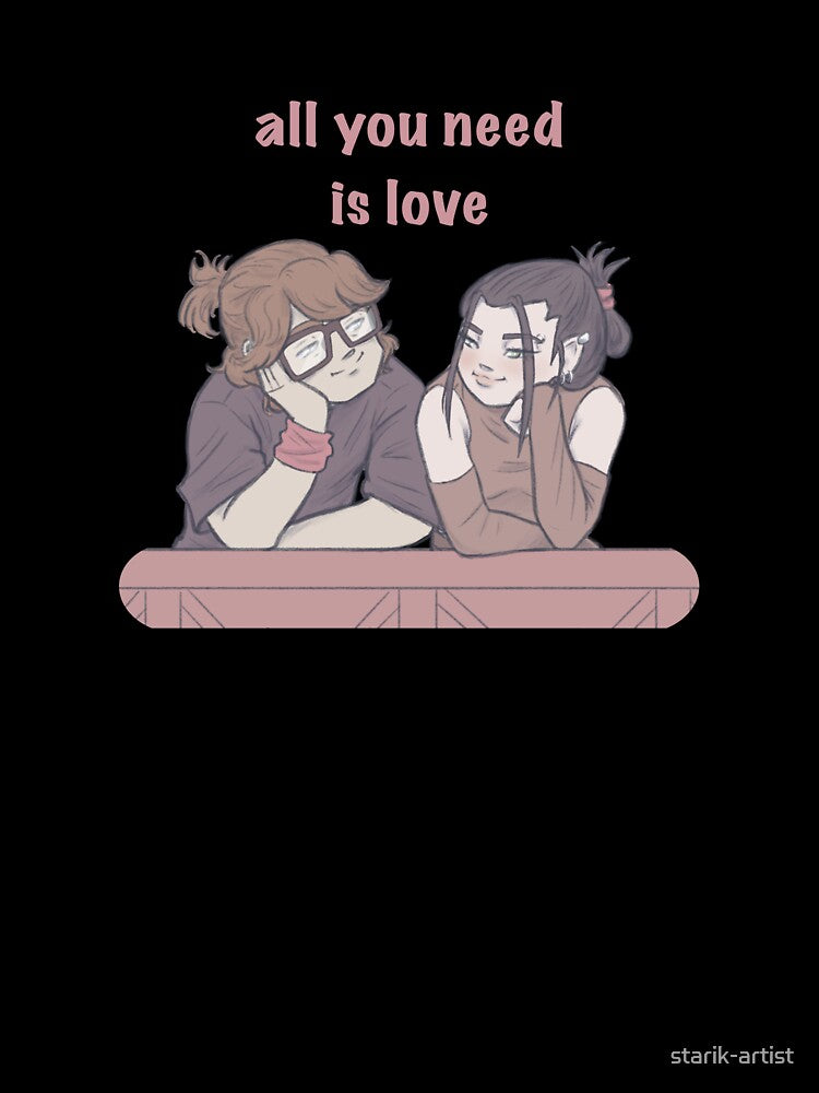 Sweet couple in love looks at each other by starik-artist
