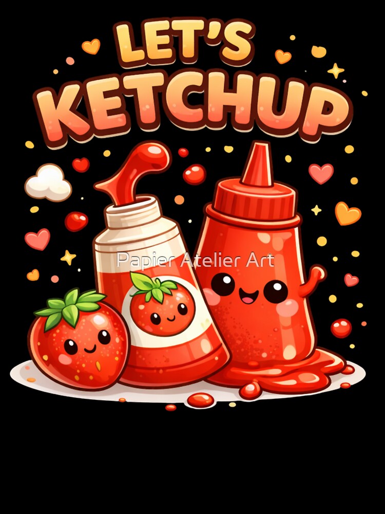 Let's Ketchup Cute Food Pun by Papier Atelier Art