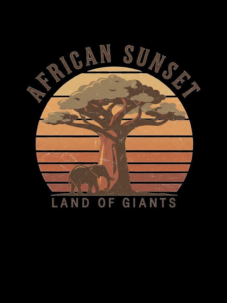 African Sunset Baobab Tree Vintage Streetwear – Savanna Nature Art by JonelCrafts