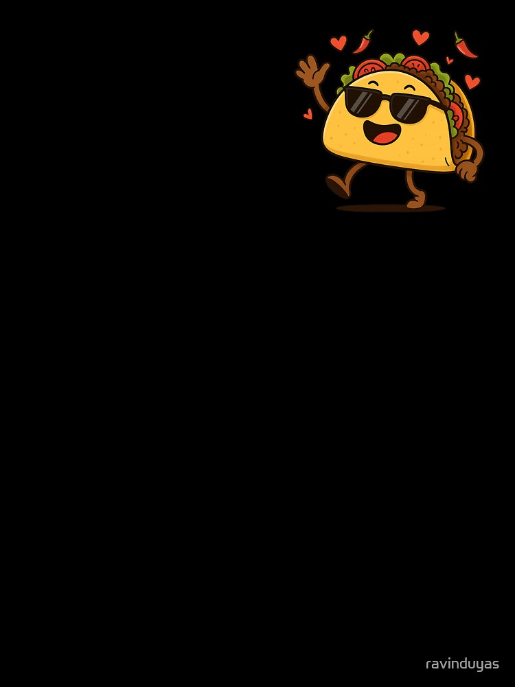 Cool Dancing Taco Cartoon | Fun Mexican Food Design by ravinduyas