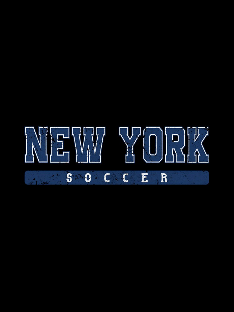 New York Soccer Blue Vintage Text by MollyLYork