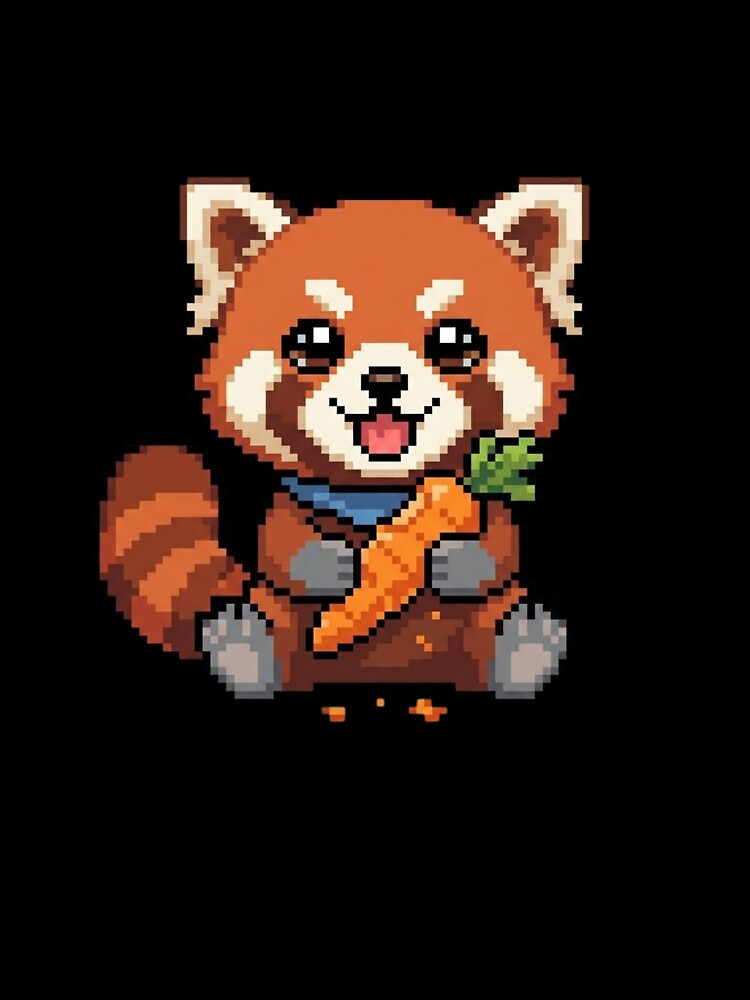 Red Panda Eating Pixel Art by BhadzCheetah