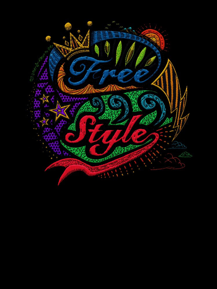 embroidery iron patch textured graphic artwork - freestyle typography sketch doodle logo badge emblem by hayrpictures