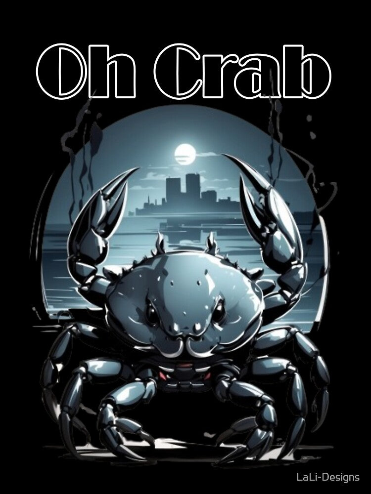 Film Noir Style Unisex Apparel with Crab Spirit Animal - 'Oh Crab by LaLi-Designs