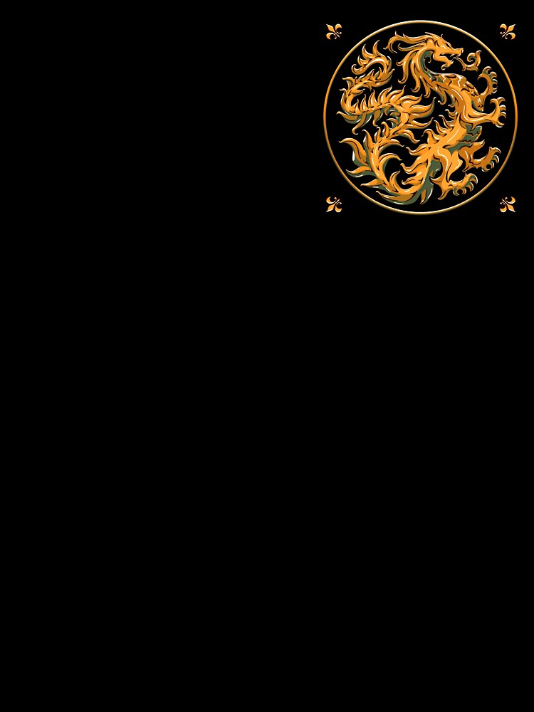 golden dragon royal flag emblem illustration badge graphic logo art by hayrpictures