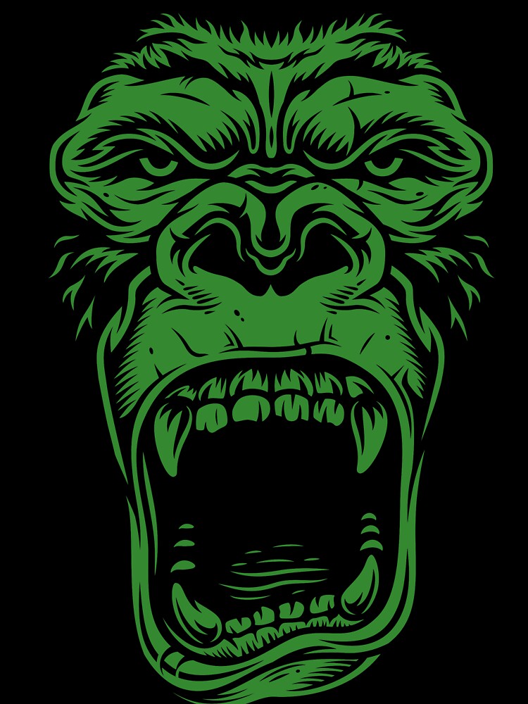 Face of gorilla on green by PherppaXz