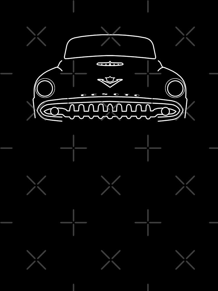 DeSoto Firedome 1954 classic car white outline graphic by soitwouldseem